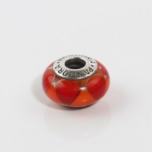 Pandora Captivating Red Orange Glass Murano Bead ONLY 4